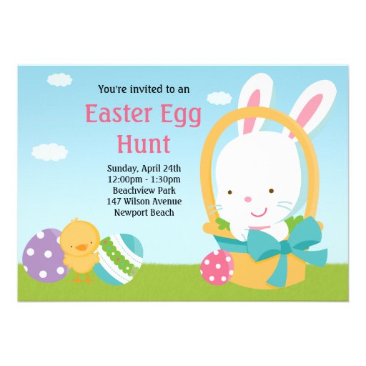 Easter Egg Hunt Invitation (front side)