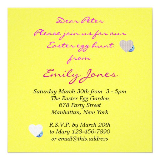 Easter Egg Hunt Party Invitation