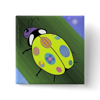 Easter Egg Ladybug button