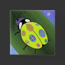 Easter Egg Ladybug buttons