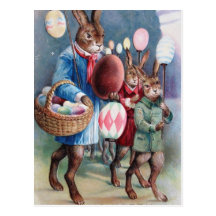 Easter Egg Lanterns Bunny Parade Postcards