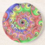 Easter Egg Spiral Fractal Beverage Coasters