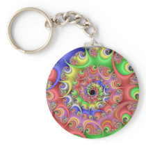 Easter Egg Spiral Fractal Keychains