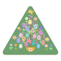 Easter Egg Tree Round Decoration Sticker
