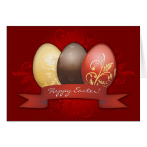 Easter Eggs Gold Decorated - Red cards
