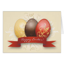 Easter Eggs Gold Decorated - Yellow cards