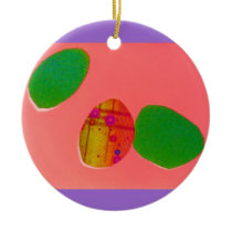 Easter Eggs Green and Pink Ornaments