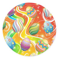 Easter Eggs Ornamental Design Round Sticker