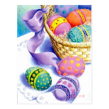 Easter eggs postcard