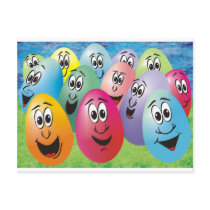Easter Eggs with Faces Post Card
