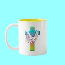 Easter (Empty) Resurrection Cross mugs by Artists4God Easter (Empty) Resurrection Cross mugs