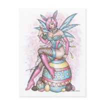 easter, chocolate, candy, egg, bunny, rabbit, playboy, carrot, pastel, pinup, fairy, elf, fae, faeries, gothic, goth, woman, sexy, wings, painting, illustration, anime, manga, fantasy, art, zerick, delphine, levesque, demers, Postcard with custom graphic design