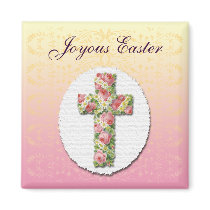 Easter Floral Cross Custom Magnet magnets