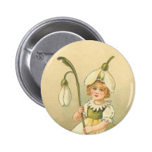 Easter Flower Girl Pinback Button