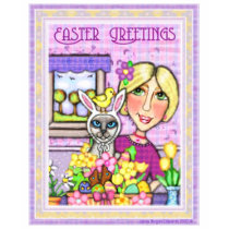 Easter Gift Basket Cat & Lady T-Shirt by jamiecreates1 Easter Gift Basket Cat & Lady T-Shirt