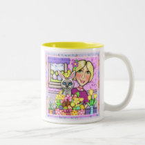 Easter Gift Basket & Lady Coffee Mug by jamiecreates1 Easter Gift Basket & Lady Coffee Mug