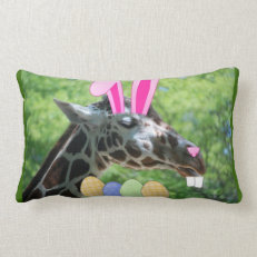 Easter Giraffe Throw Pillow