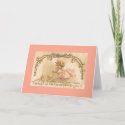 Easter- Girl Pink Dress Chicks - Antique Postcard card