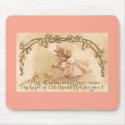 Easter- Girl Pink Dress Chicks - Antique Postcard mousepad