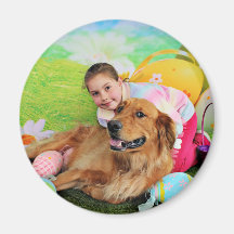 Easter - Golden Retriever - Beam Fridge Magnet