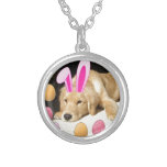 Easter Golden Retriever Puppy Custom Necklace