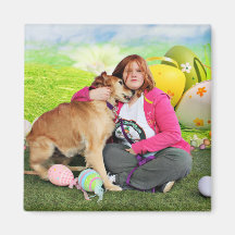 Easter - Golden Retriever - Sandy Refrigerator Magnets