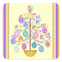 Easter Greeting Egg Tree Sticker
