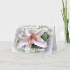 Easter Greeting White Lily Floral Card