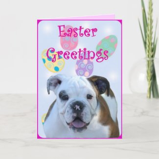 Easter greetings bulldog card