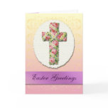 Easter Greetings Floral Cross Art Card