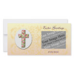 Easter Greetings Floral Cross Customizable Photo C Picture Card