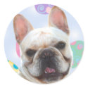 Easter Greetings French Bulldog stickers by ritmoboxer Easter Greetings French Bulldog stickers