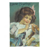 Easter Greetings Girl Naughty Bunny Towel