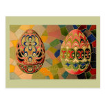Easter Greetings With Painted Eggs postcards
