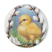 Easter Greetings Yellow Chick Refrigerator Magnets