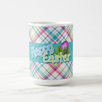 Easter - "Happy Easter" Word Art on Stripes