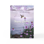 Easter Hummingbird Flowers Card
