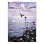 Easter Hummingbird Flowers Card