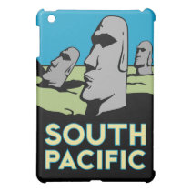 easter island art deco retro travel poster ipad mini cases