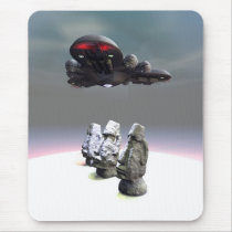 Easter Island Heads and UFO Mousepad