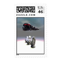 Easter Island Heads and UFO Postage
