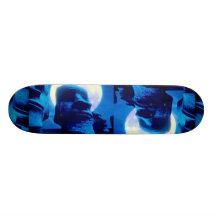Easter Island statue with moon Skate Board