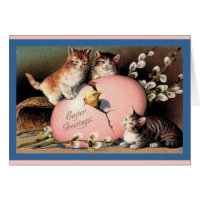 Easter Kittens Vintage Art Card