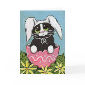 Easter Kitty Greeting Card - Created from an original painting © 2009 Lisa Marie Robinson.