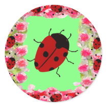 Easter Ladybug Round Stickers