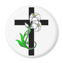 Easter Lilies and Cross magnets by springflowers Easter Lilies and Cross magnets