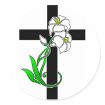 Easter Lilies and Cross stickers