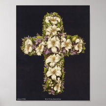Easter Lily Cross Poster