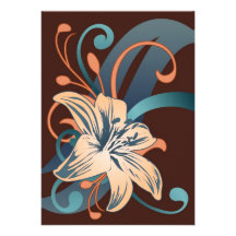 Easter Lily In Blue Custom Invites