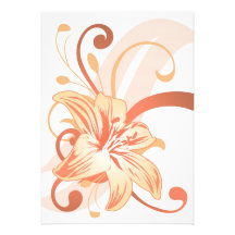Easter Lily In Orange Custom Invitations